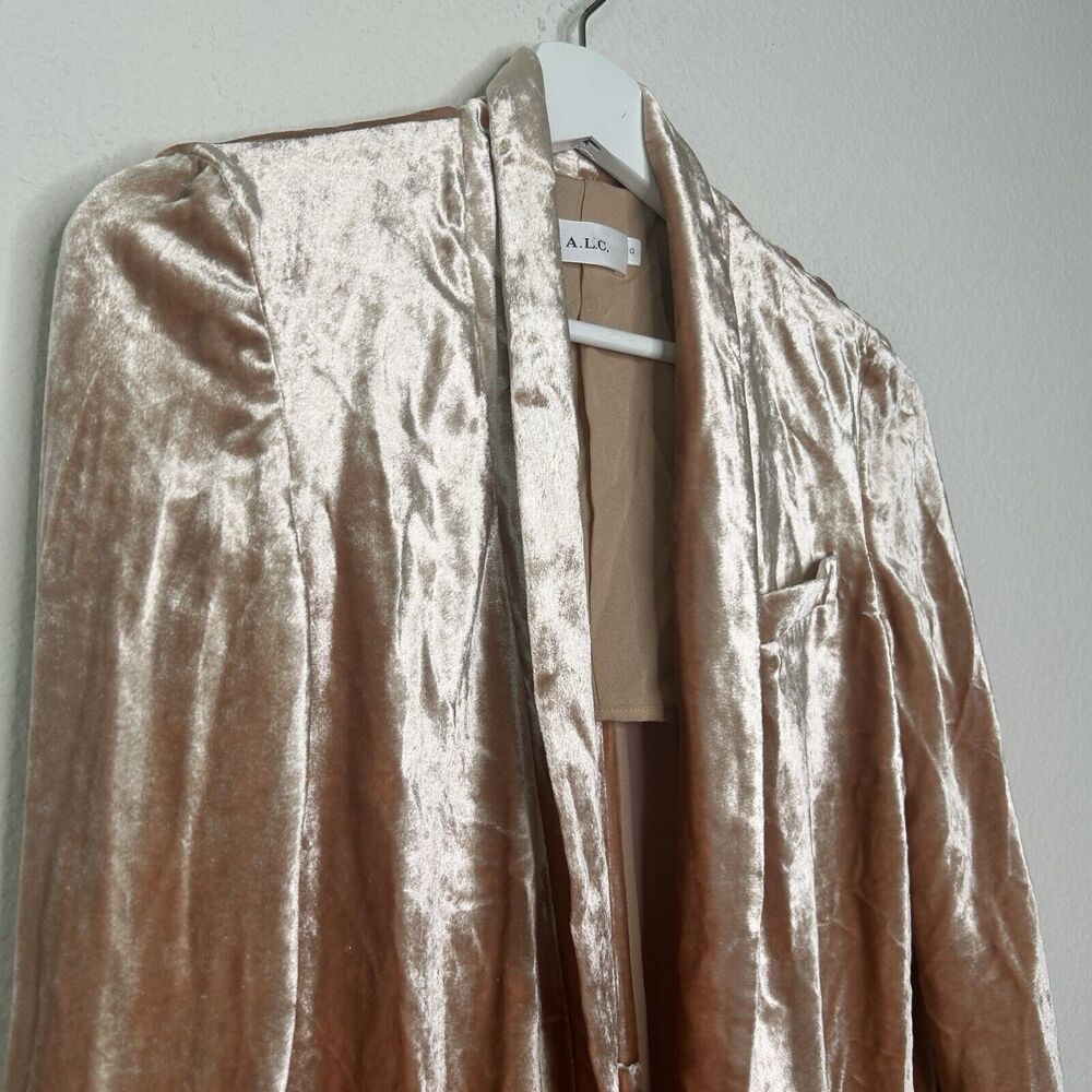 A.L.C. Ford Pink Crushed Velvet Blazer 0 - Picture 3 of 10